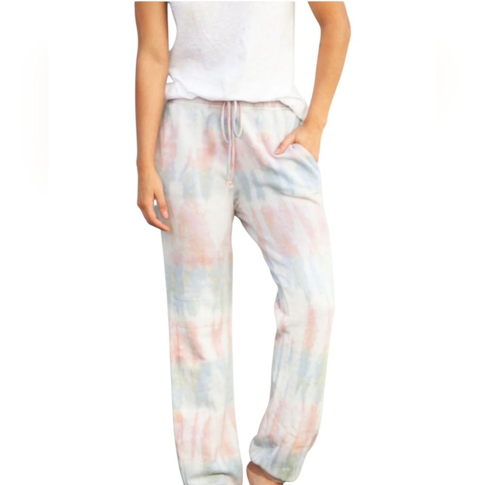 Nwt VELVET BY GRAHAM & SPENCER Hallie Tie Dye Sweatpants Pink Blue Womens XL